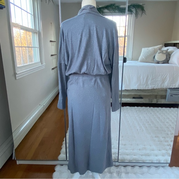 NWT Daily Practice by Anthropologie The Arabella Drapey Dress Cowl Neck Gray M - Picture 4 of 12